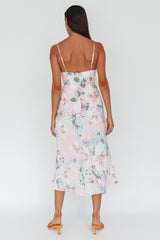 Suki Front Split Midi Dress Lily Light Pink
