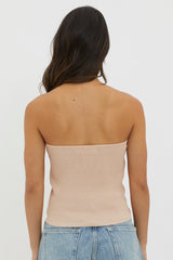 Flora Strapless Knit Top Mocha