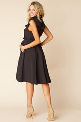 Harvard Bow Tie Trench Dress Black