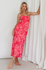 Nerida Twist Back Maxi Dress Swirl Pink
