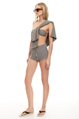 LIONESS Bloom Booty Short Beige Stripe