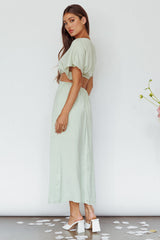 Getaway Cut-Out Waist Midi Dress Pistachio