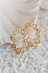 Haven Anchor Link Hoop Earrings Gold