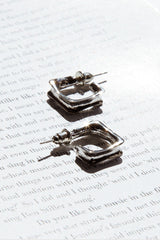Maddox Small Square Hoop Earrings Silver