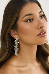 Venusa Irregular Bead Drop Earrings Clear