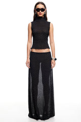LIONESS Ford Maxi Skirt Onyx Polka