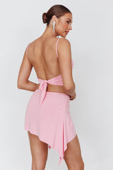 Such A Tease Cowl Neck Crop Top Pink