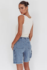 Tardy Cargo Short Jorts Denim