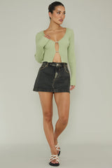 New School Long Sleeve Top Light Sage