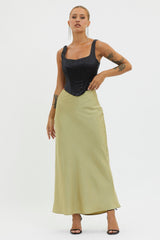 Ruthie Satin Corset Top Black