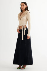 LIONESS Wyoming Denim Skirt Dark Denim