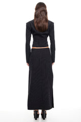 LIONESS Lune Maxi Skirt Onyx Pinstripe