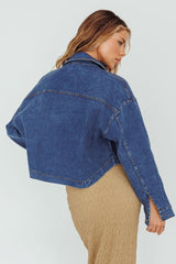 Fair Game Button-Up Jacket Dark Blue