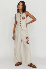Swing Of Things Sun And Moon Wide Leg Pants Oat