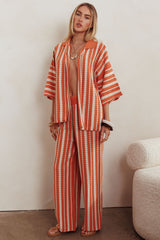 Influence Knit Straight Leg Pants Orange