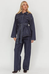 Belisse Straight Leg Pants Denim Blue