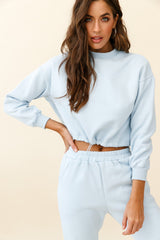 Monterey Long Sleeve Pull String Sweater Blue