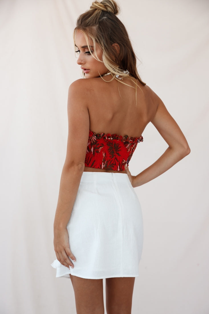Paloma Crochet Tassel Skirt White