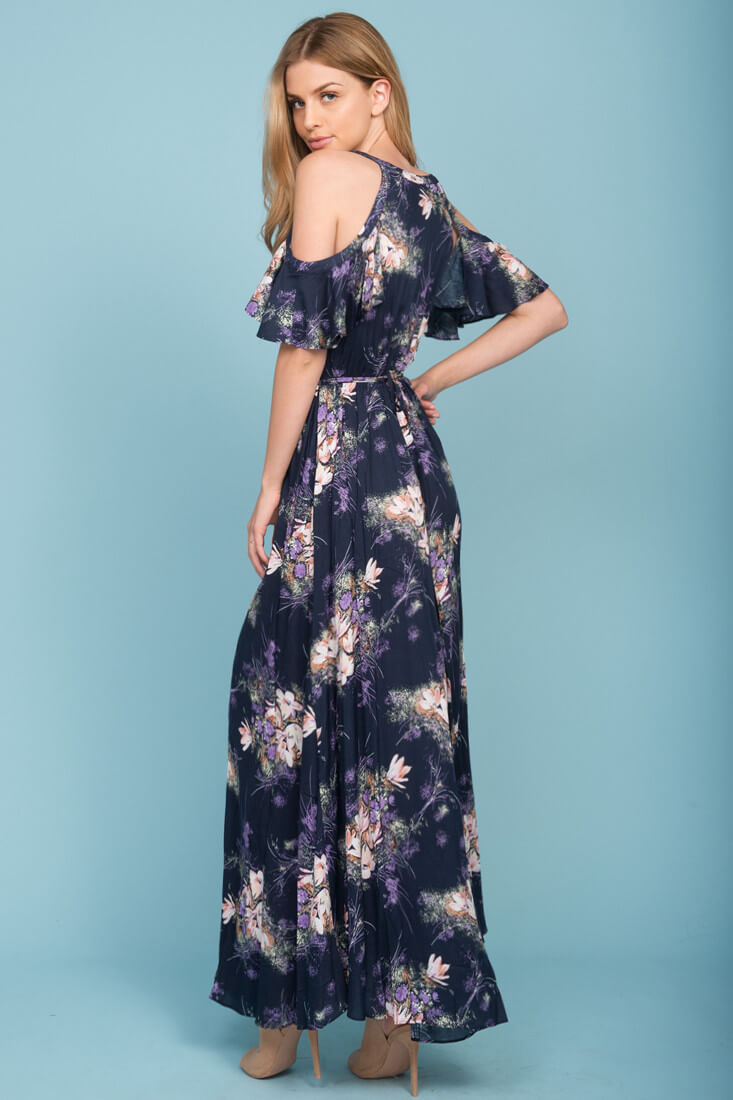 Shelby Off The Shoulder Maxi Dress Navy