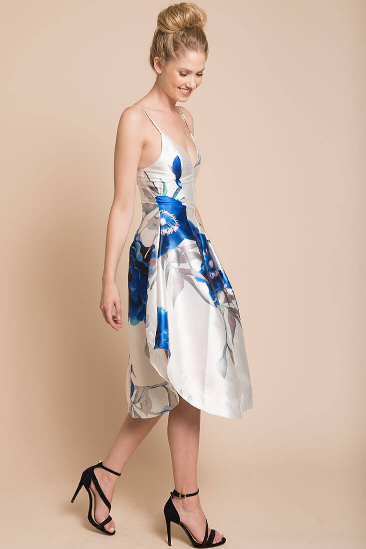 Ingrid Floral Dress Blue