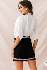 Inca Embellished Skirt Black