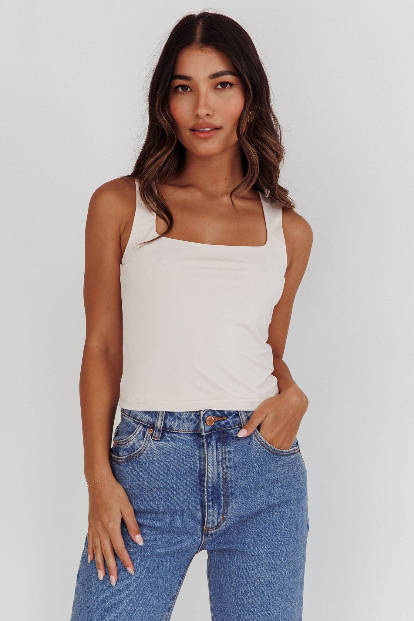 Tabatha U-Neckline Top Bone