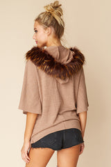 Sarie Faux Fur Sweater Mocha
