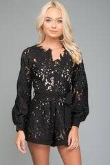 Hadley Fancy Cutout Romper Black