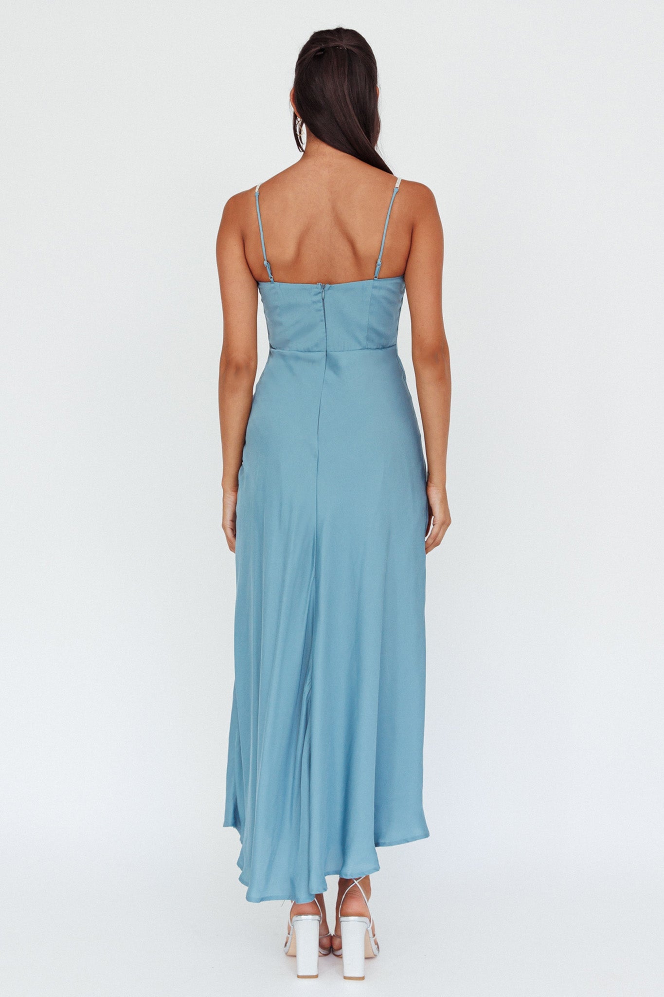 Linka Diamante Strap Maxi Dress Steel