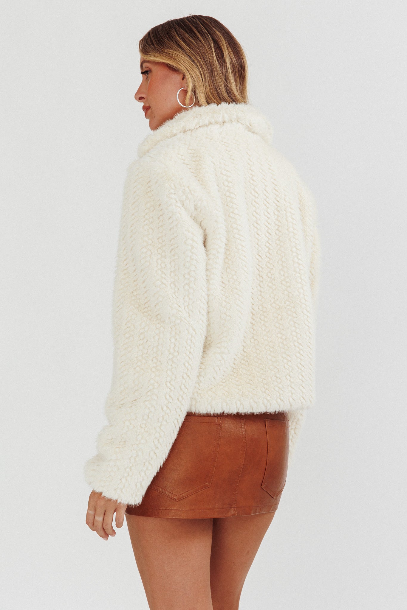 Smoky Mountains Faux Fur Jacket Beige