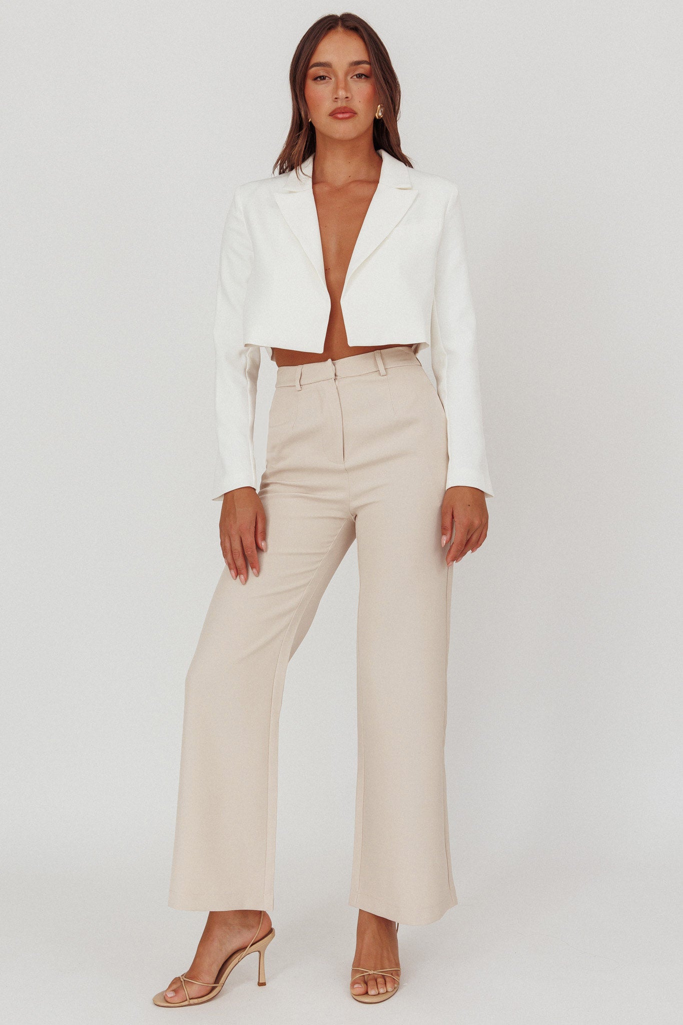 Fridays Open Crop Jacket Off White