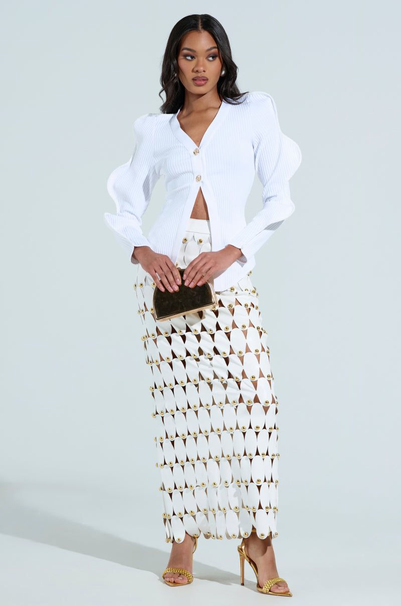 WAVY CARDIGAN IN WHITE