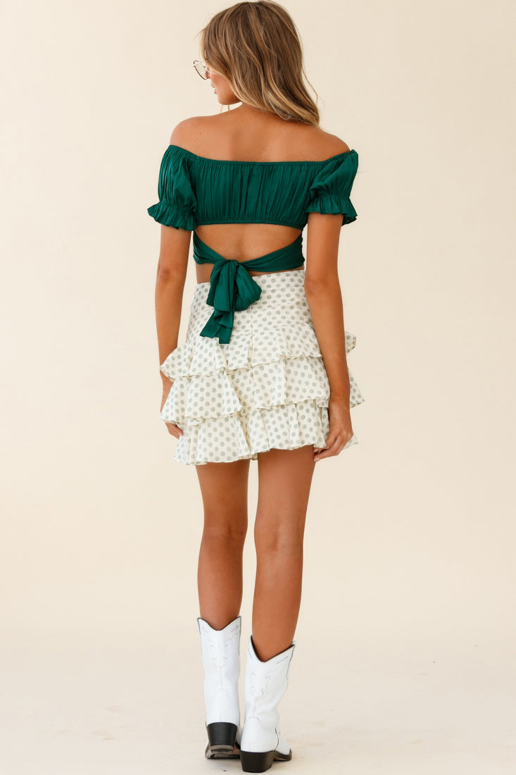 Let Them Eat Cake Triple Ruffle Skirt Green