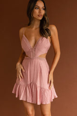 Santorini Sunset Cami Strap Cut-Out Dress Blush
