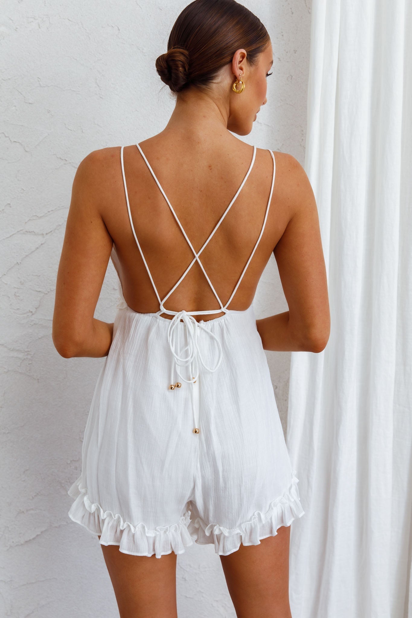 Providence Strappy Back Romper White