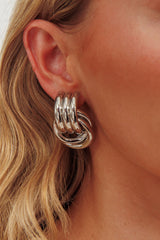 Georgina Loop Earrings Dark Silver