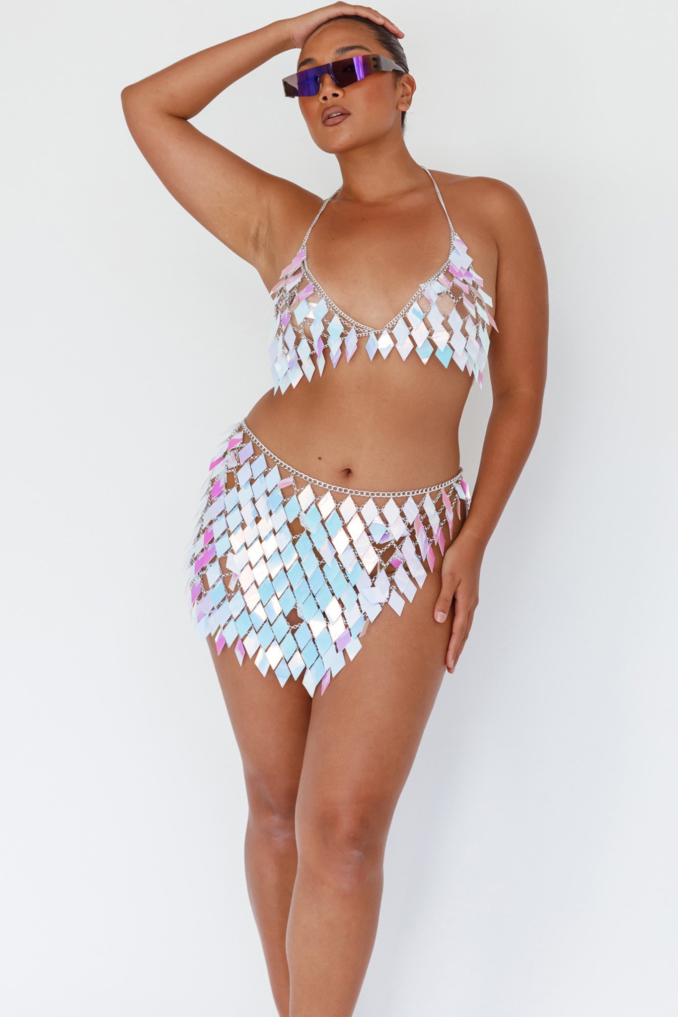 River Festival Shiny Sequins Top (Top Only)