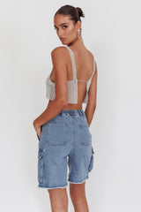 Lumina Diamante Crop Top Silver