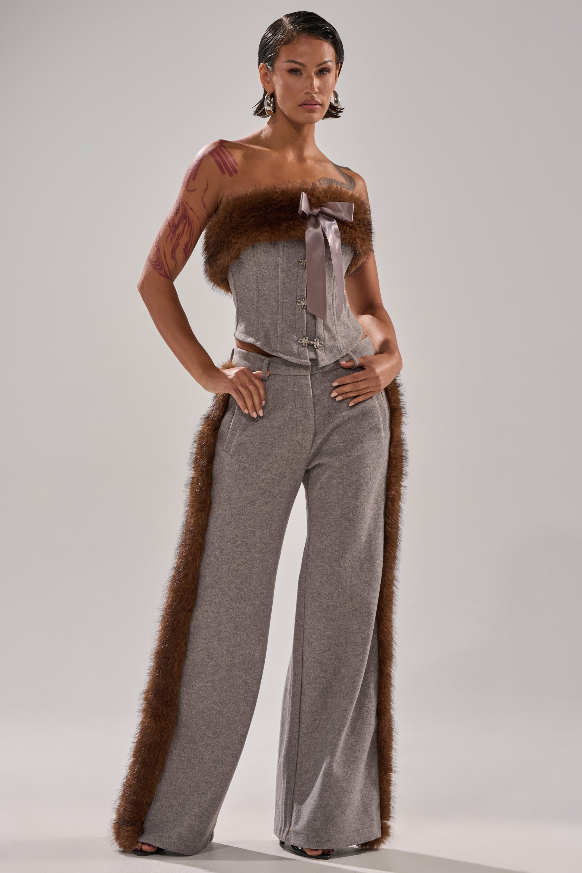 HALLE FUR TRIM CORSET