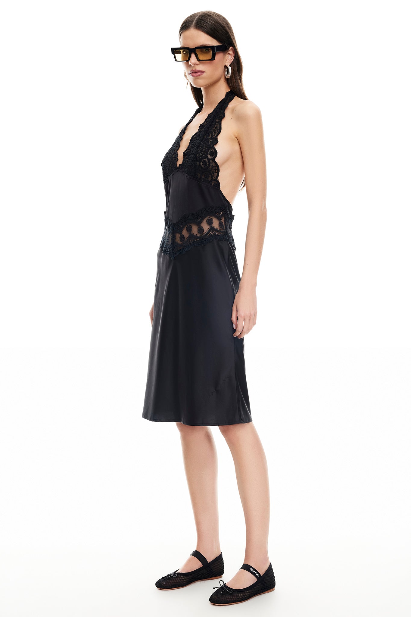 LIONESS Solana Midi Dress Onyx