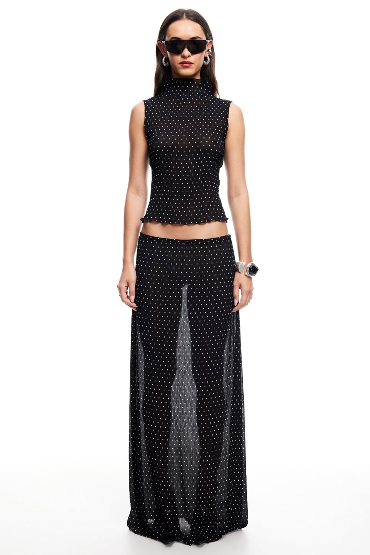 LIONESS Ford Maxi Skirt Onyx Polka