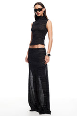 LIONESS Ford Maxi Skirt Onyx Polka