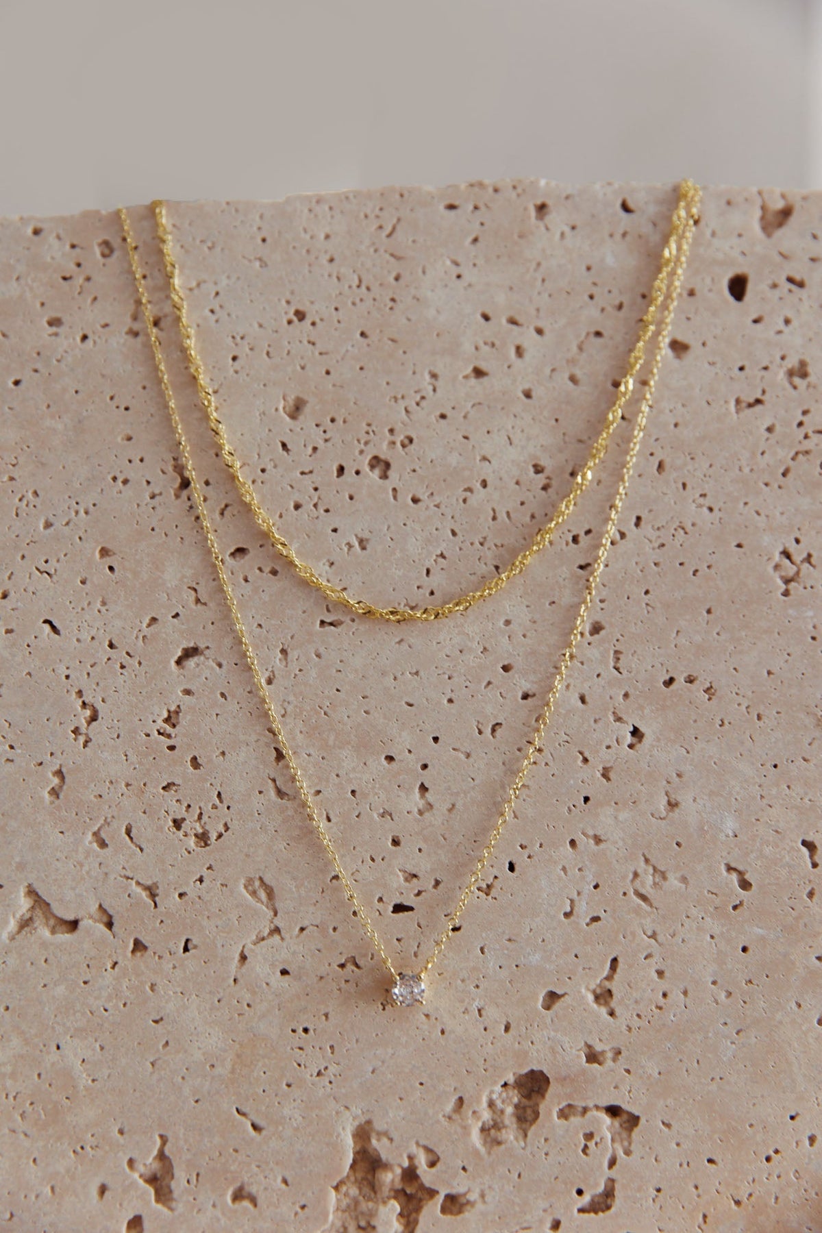 Sarai Crystal Pendant Necklace Set Gold