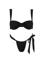 Malibu Gathered Bikini Top Black
