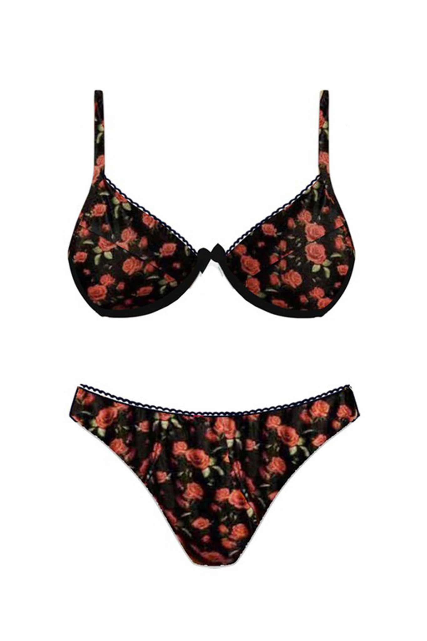 La Dolce Vita Bikini Top Rose Black/Red