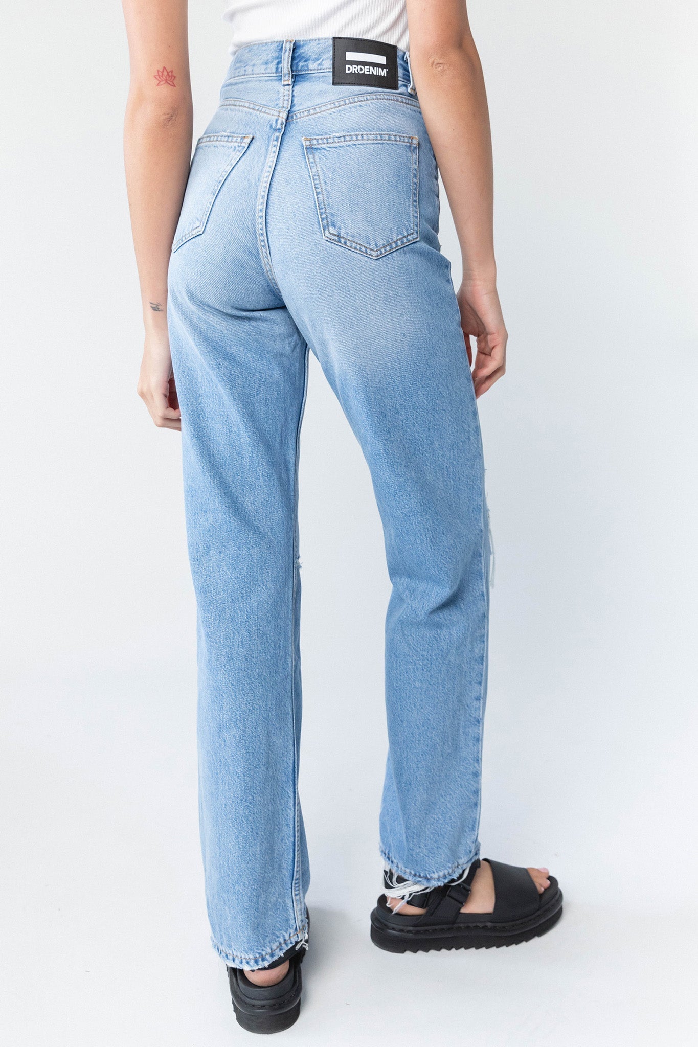 DR DENIM Echo Jeans Empress Sky Blue Rip