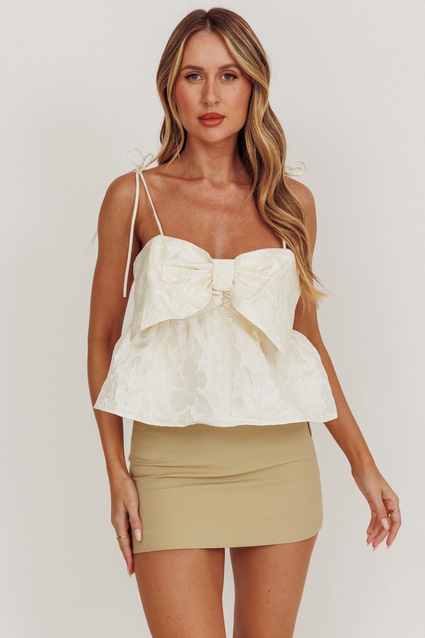 Angie Babydoll Top Ivory