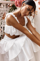Sozo Bubble Crop Top Ivory