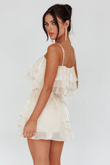 Easy To Love Layered Ruffle Crop Top Cream