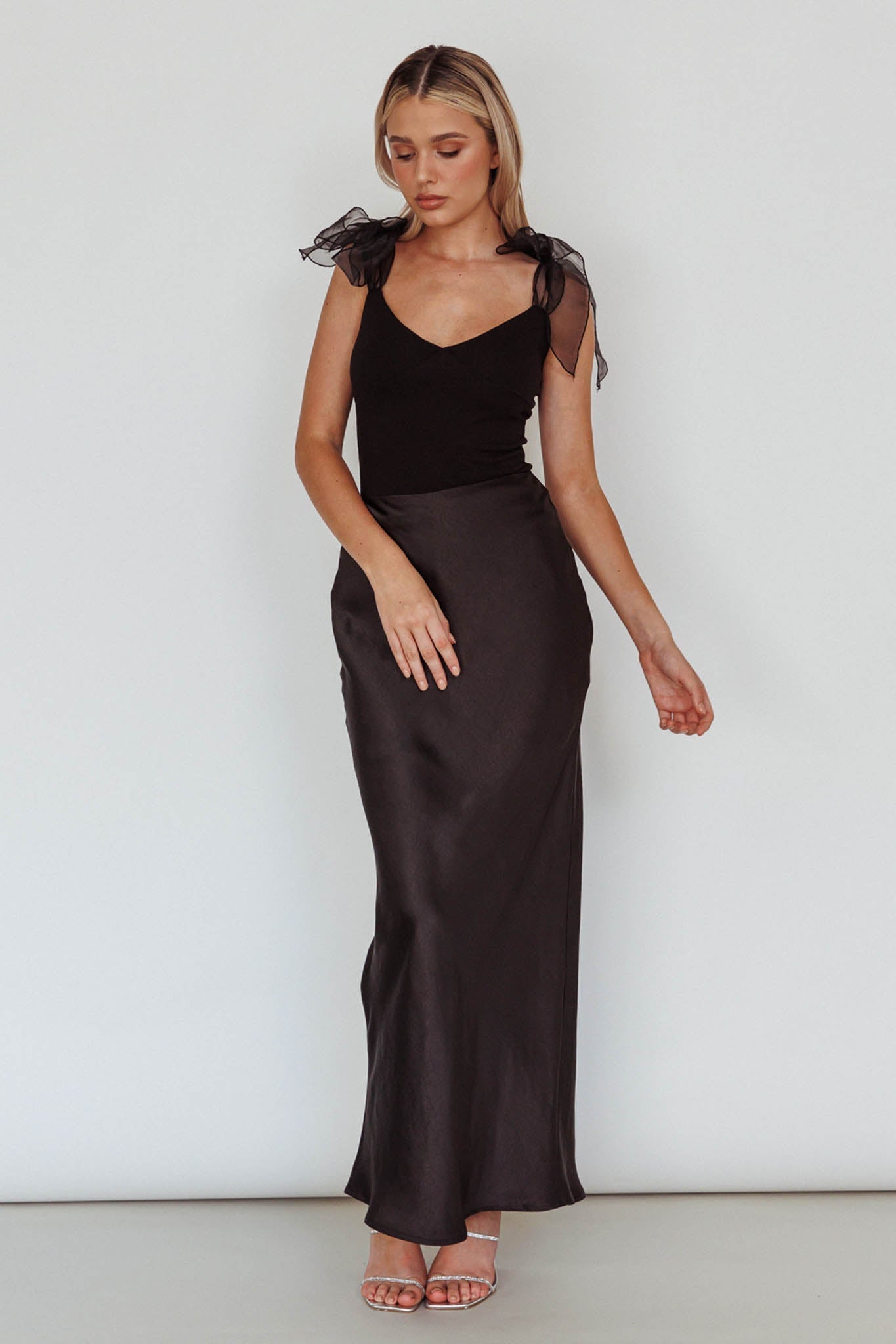 Midsomer Tied Shoulder Bodysuit Black